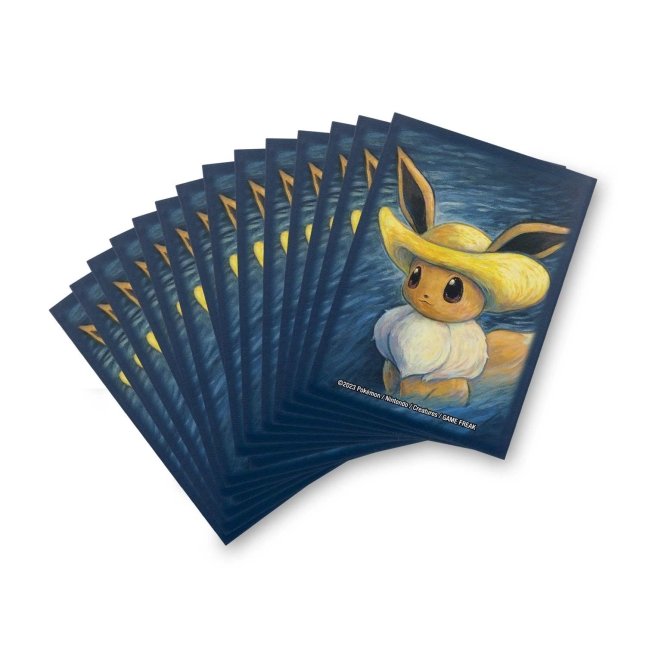 Pokémon Center × Van Gogh Museum: Eevee Inspired by Self-Portrait with Straw Hat Card Sleeves (65 Sleeves)